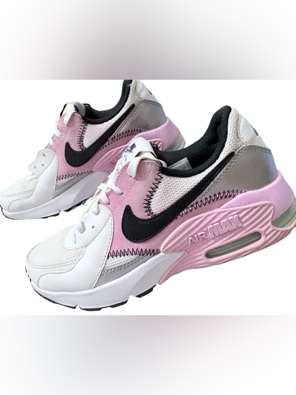 Nike Women's Air Max Excee White Light Arctic Pink Sneakers Black Sz 6 US - Picture 5 of 10